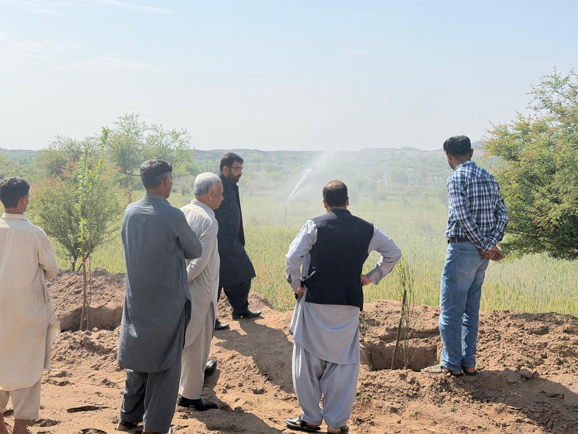 Hydro Leaf Engineering team inspecting a precision irrigation project in Pakistan